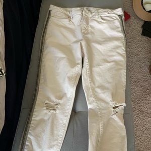 Free People distressed jeans.